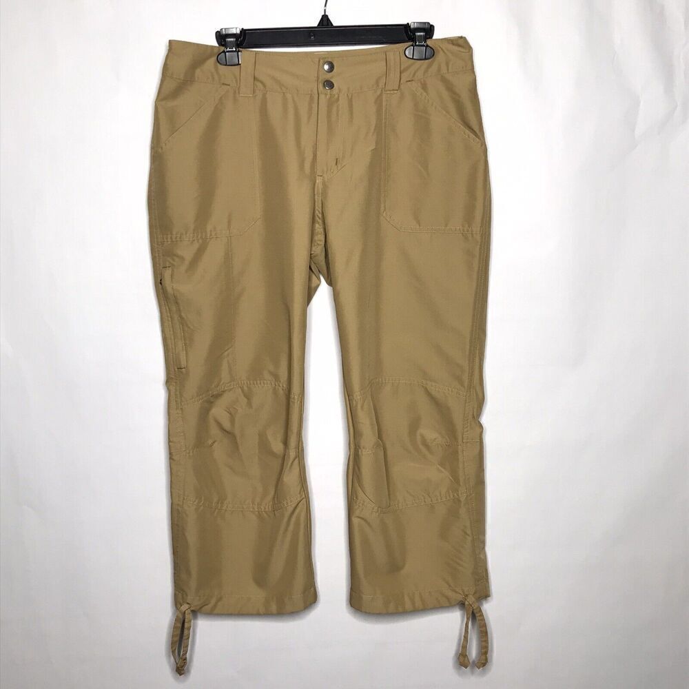 Patagonia Borderless Capris Women Size 10 Khaki Brown Hiking Nylon Outdoor Pants